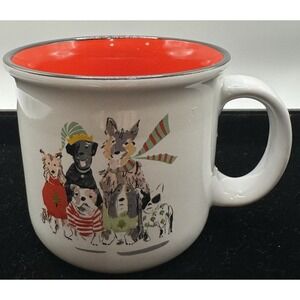 Christmas Dog Mug Red Interior‎ Campfire Style Holiday Puppies Coffee Cup